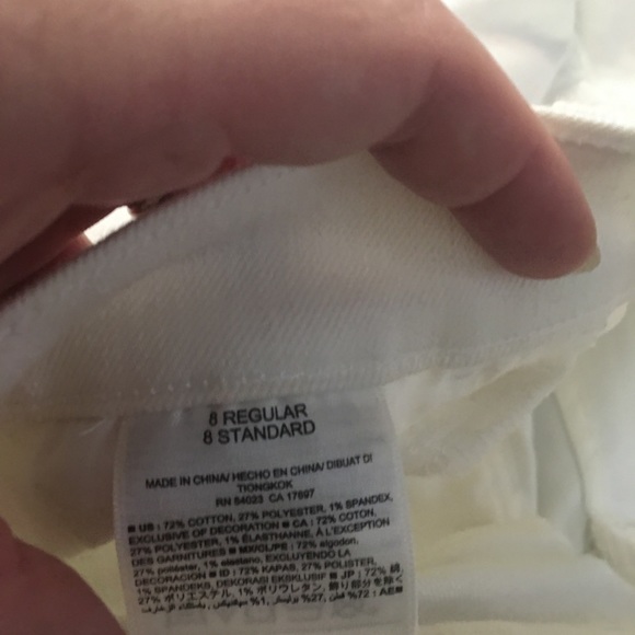 Old Navy 8 Regular White Pants Boyfriend Skinny - Picture 3 of 4